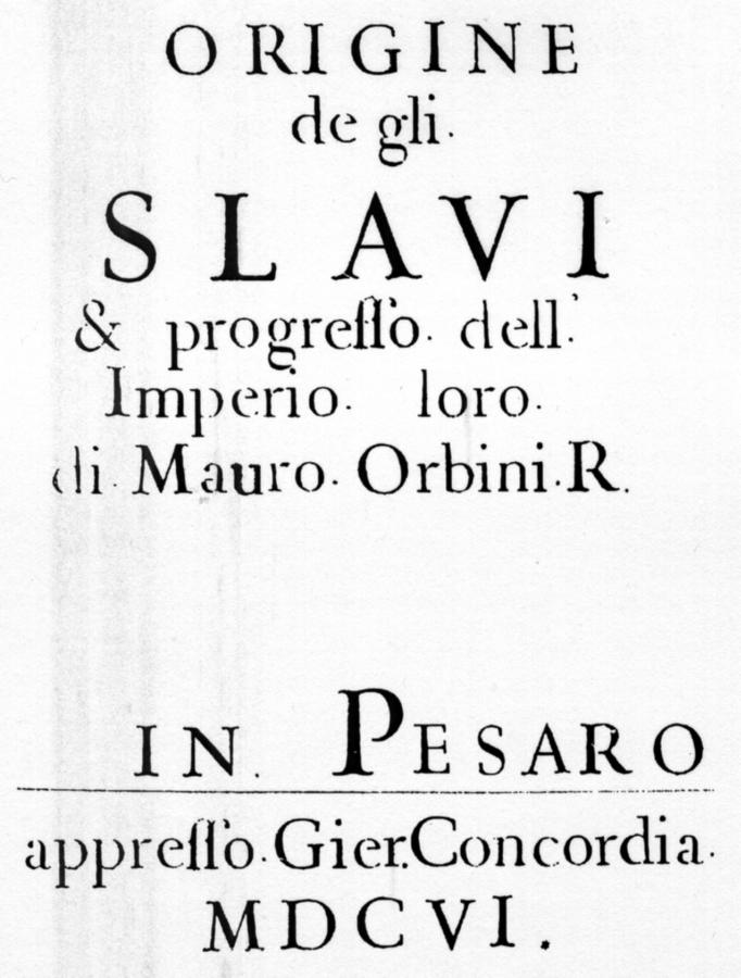 Рис.9.3. Титульный лист итальянского издания книги Мавро Орбини, 1606 год.