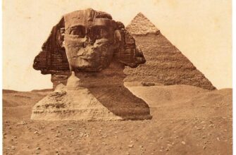 Уникальная фотография 1864 года, на которой запечатлен Великий Сфинкс и пирамида Хефрена.